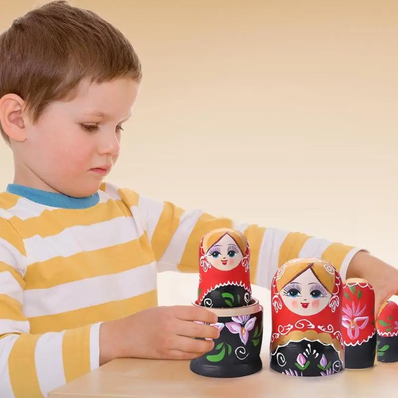 5 шт. русские Matryoshka куклы игрушки деревянные матрешки куклы ремесла для детей подарок ремесло кукла деревянные игрушки для детей Классическая коллекция