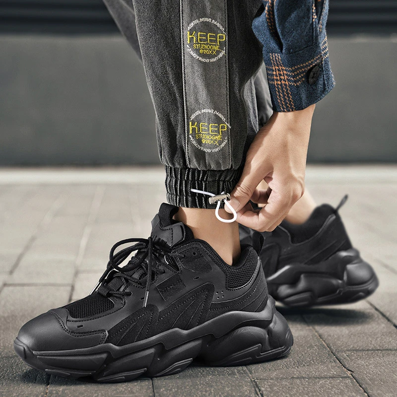 Zapatillas de deporte de moda para hombre, zapatos blancos con plataforma, informales, cómodos, negros, gruesos, diseñador, envío gratis| | - AliExpress