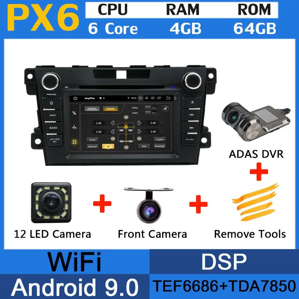 5 USB PX6/Восьмиядерный Android 9,0 автомобильный DVD для Mazda CX-7 CX7 CX 7 2010 2011 2012 2013 автомобильный Радио gps DSP Android авто - Цвет: PX6-Adas