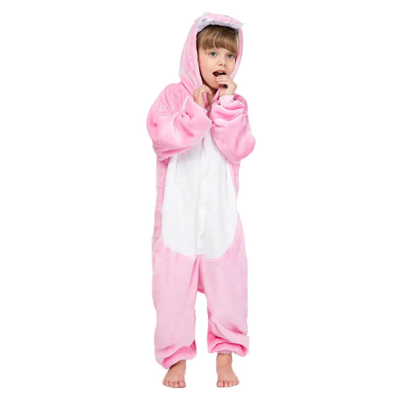 Kigurumis/Детская домашняя одежда; комбинезоны с милым динозавром из мультфильма; одежда для сна; Пижамный костюм для девочек и мальчиков; вечерние комбинезоны для костюмированной вечеринки - Цвет: pink Dinosaur