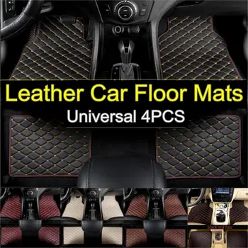 

4pcs/set Flash Mat Leather Car Floor Mats Universal Auto Carpet Floor Liner Left Driving Premium Foot Pad for Mercedes for BMW