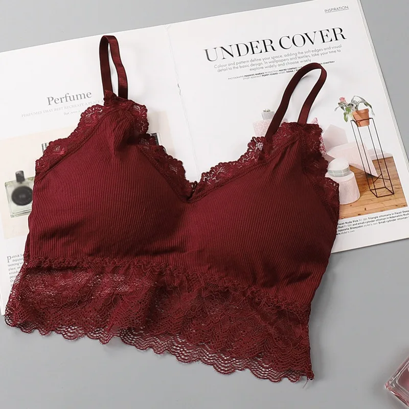 Женский кружевной бюстгальтер на бретельках, сексуальный бюстгальтер пуш-ап с подкладкой, интегрированный бюстгальтер с вышивкой, съемный бюстгальтер без косточек, F Rk