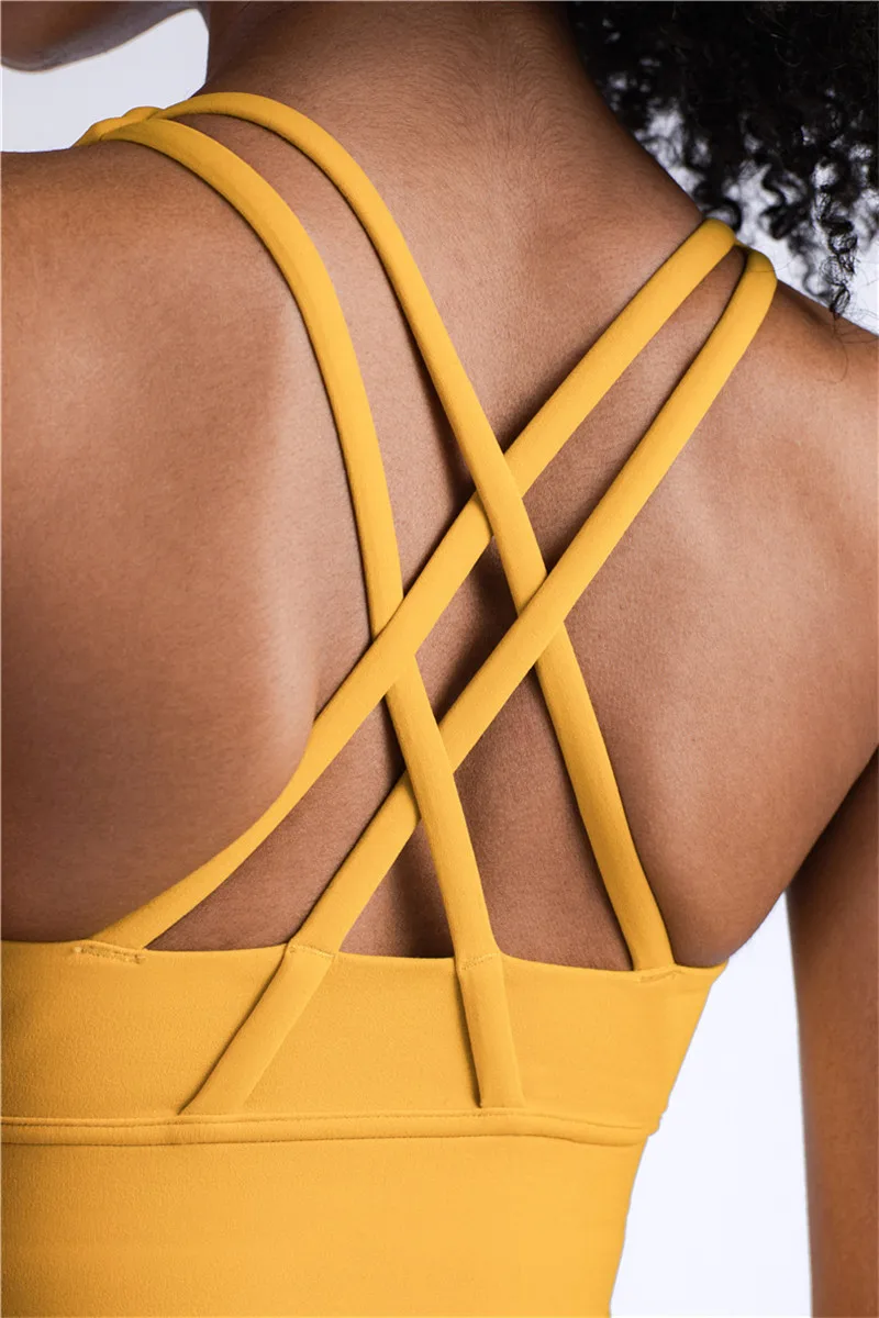 Lulu Hot Sell Gym Yoga Vest Athletic Fitness Women Sports Bra Solid Color Cross Sexy Tights Tank Top Butter Soft With Chest Pad Lulu Hot Sell Gym Yoga Vest Athletic Fitness Women Sports Bra Solid Color Cross Sexy Tights Tank Top Butter Soft With Chest Pad