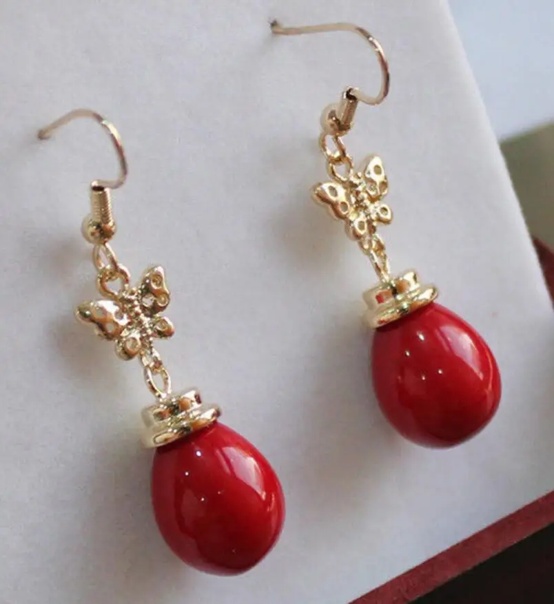 Free shipping 11*15mm pink/red/blue/black/green/yellow/coffee shell pearl earrings | Украшения и аксессуары