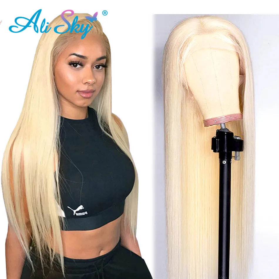 Alisky 613 фронтальный парик preplecked медовый блонд фронта шнурка Человеческие волосы
