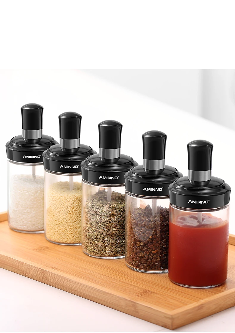 AMINNO Chili Sauce Bottle Seal Glass Seasoning Bottle Ketchup Bottle Honey Jam Bottle 250ml