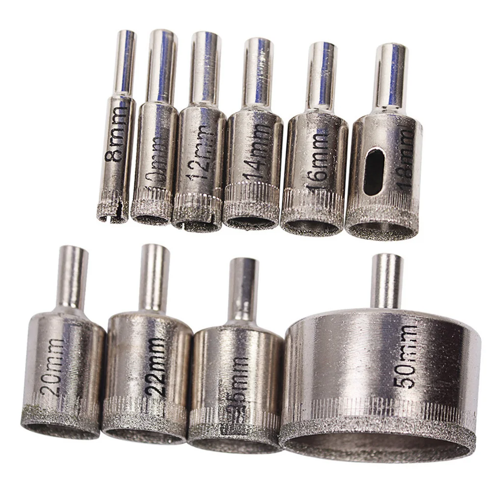10 Pieces Diamond Drill Bit Set Pro Faucet Drilling Tool Ceramic Marble 10 Pieces Diamond Drill Bit Set Pro Faucet Drilling Tool Ceramic Marble