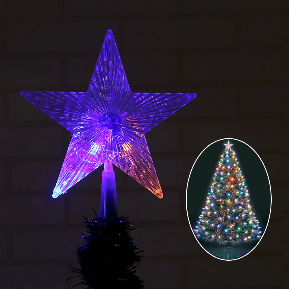 Cor Mudando Piscando Led Estrela Luz Árvore De Natal Topper Decoração Da  Lâmpada Colorida Árvore De Natal Estrela Luz - Topos De Árvores De Natal -  AliExpress