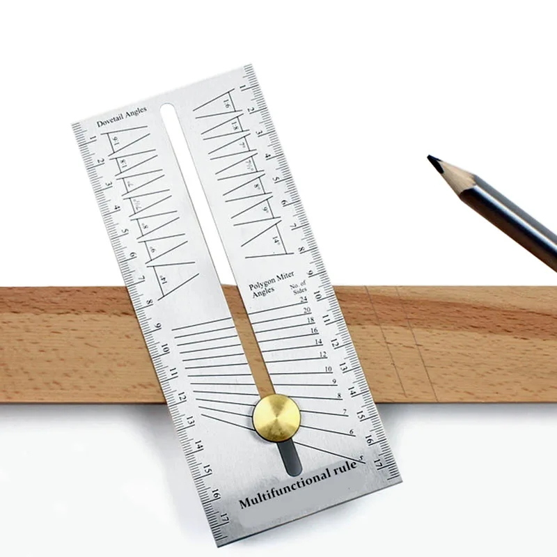 Woodworking Multifunction Scribe T type Ruler Stainless steel Square