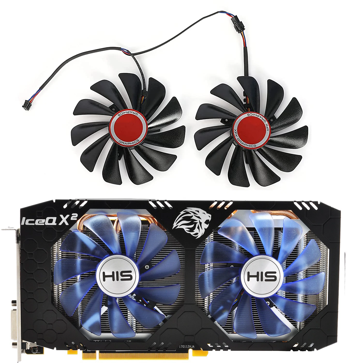 95 мм семейный вентилятор графической карты RX580 для охладителя графического