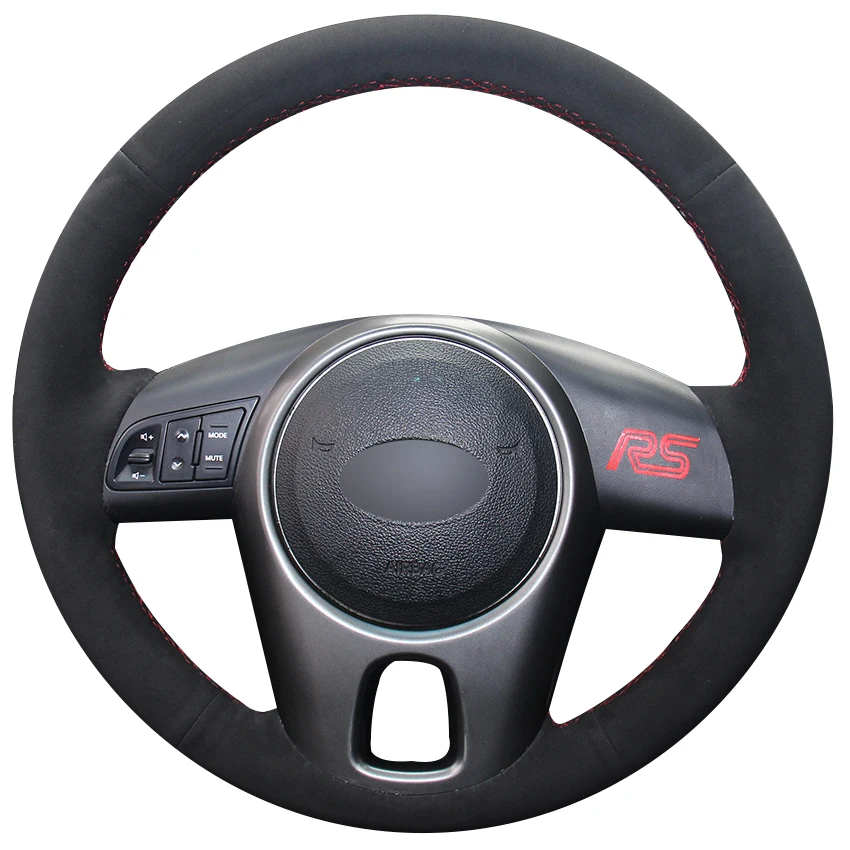 Black Suede Car Steering Wheel Cover For Kia Forte 20092014 Soul 2010