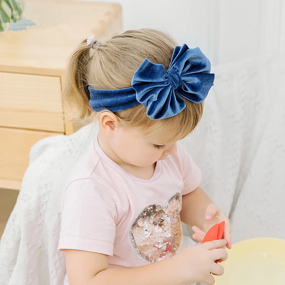 

2019 Brand New Kids Girls Baby Toddler Bow Headband Hair Band Accessories Headwear Head Wrap Photo Props Big Bowknot Accessories