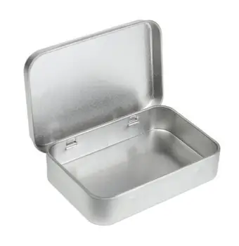 

wholesale 200 pc Survival Kit Tin Small Empty Metal Tin Silver Gold Flip Storage Box Case Organizer For Money Coin Candy Key