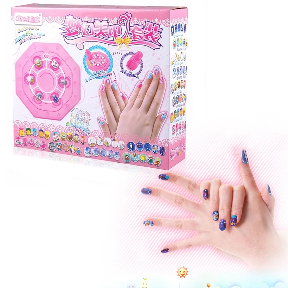 Enfants beauté jouet 72 pièces Kawaii Nail Art autocollant beauté princesse filles jouets mode semblant jouer jouet maquillage jeu ensemble jouets cosmétiques