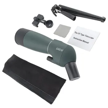 

Angled Spotting Scope Zoom Lens Waterproof With Tripod Phone Adapter High Definition Night Vision Watching Telescope 25-75*70