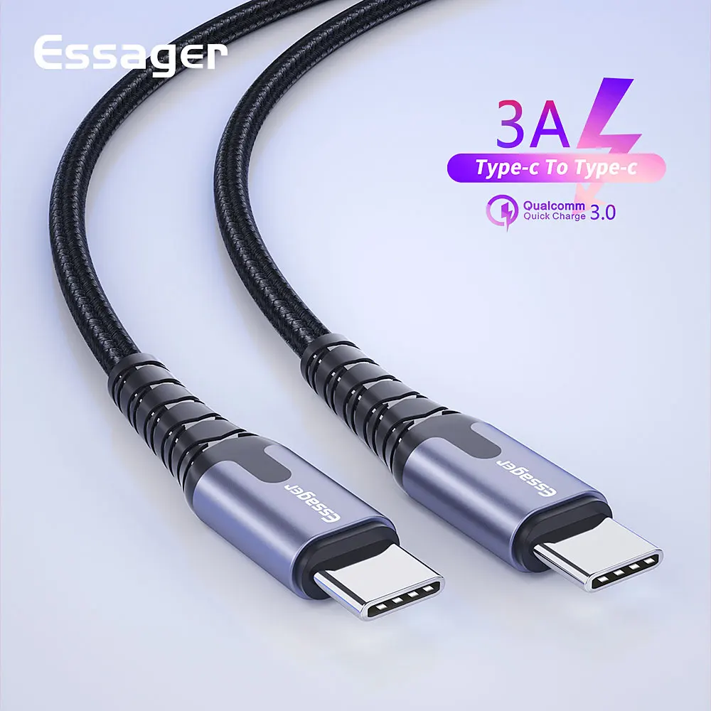 Essager usb type C к USB C кабель для samsung S9 Oneplus 7 Pro Быстрая зарядка 4,0 USBC PD Быстрая зарядка зарядное устройство USB-C кабель type-C