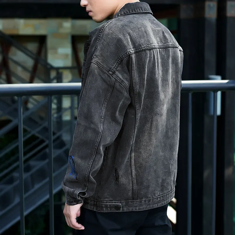 Buy HW Autumn Classic Slim Denim Shirt Men Long Sleeve Blue Sunscreen Work Clothes High Quality Fashion Cotton Shirt