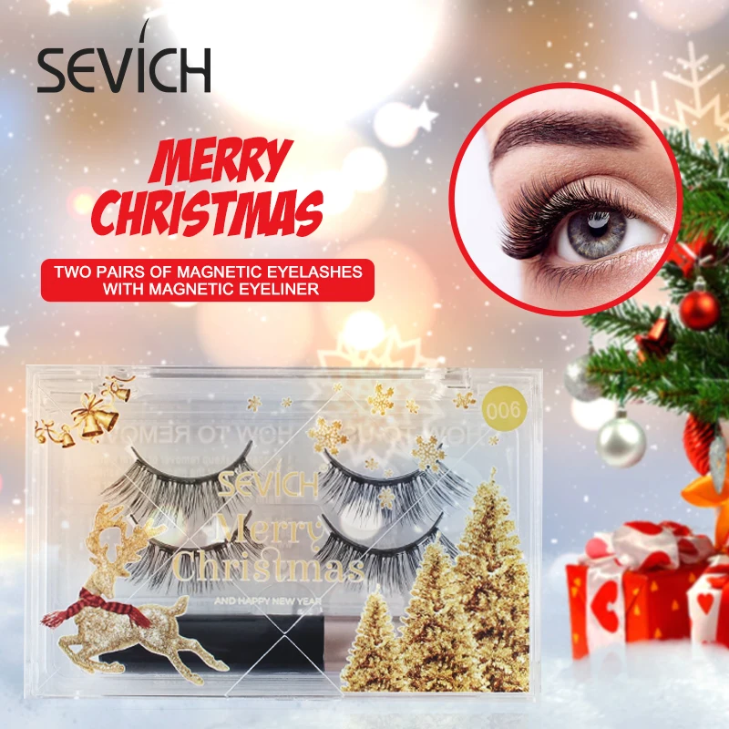 

SEVICH 2 Pair False Eyelash & Magnet Liquid Eyeliner Set Soft Lashes Handmade Dramatic Reusable Natural Eyelashes Volume Makeup