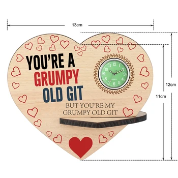 

Fashion Heart Design Wood Table Clock DIY Patterns&Words Home Decoration Mute Clocks Minimalism Luminous Dial Desktop Clock Gift