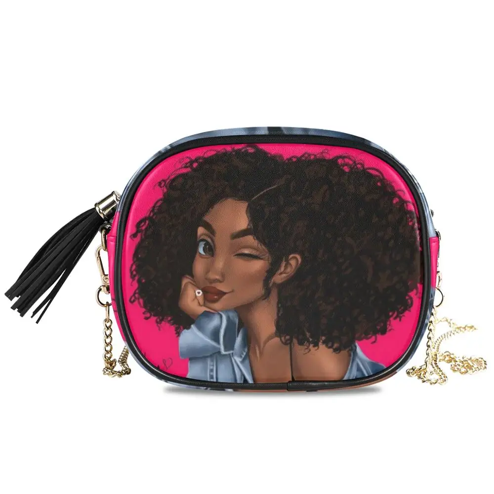 Bags Chain women's crossbody Shoulder bag Afro Girls Black Women High quality PU Leather handbag Messenger Bag Small Square Bags|Shoulder Bags| - AliExpress