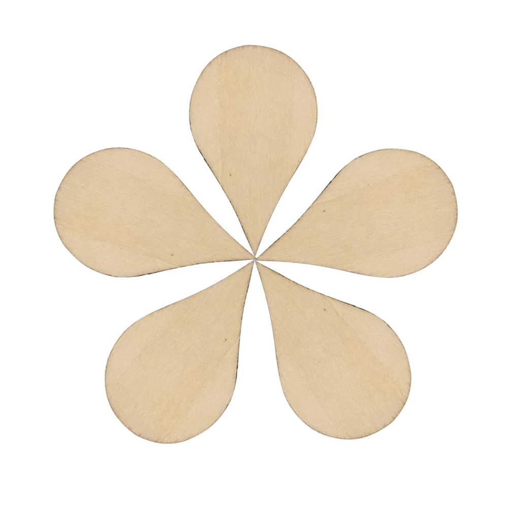 100Pcs 40x25mm DIY кусочки дерева в форме капли каракули украшения DIY украшения ремесла аксессуары маленькие кулоны для украшения дома - Цвет: 100Pcs 40x25mm