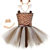 1Set Giraffe Girls Tutu Dress Outfit Zoo Animal Kids Halloween Costumes Toddler Baby Girl Fancy Performance Birthday Party Dress ► Photo 1/6