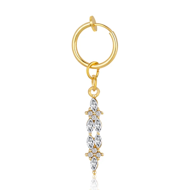 Heart Fake Belly Button Ring Fake Belly Piercing Butterfly Clip On Umbilical Navel Fake Pircing Butterfly Cartilage Earring Clip style3-Gold