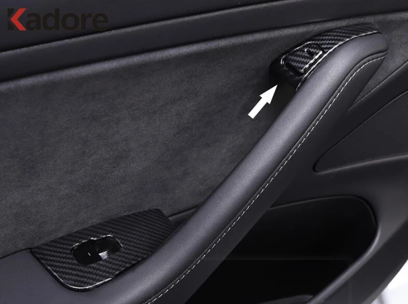 Для Tesla Model 3 2018 2019 из углеродного волокна автомобильный Внутренний дверной замок
