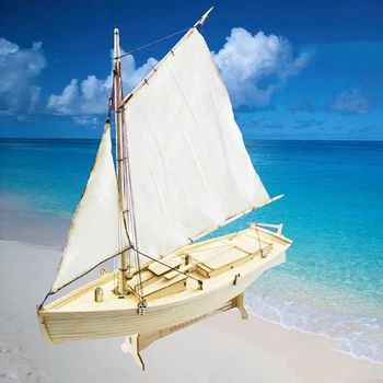 1:70 Scale Sailboat Model DIY Ship Assembly Model Kits Classical Handmade Wooden Sailing Boats Children Toys Gift 1