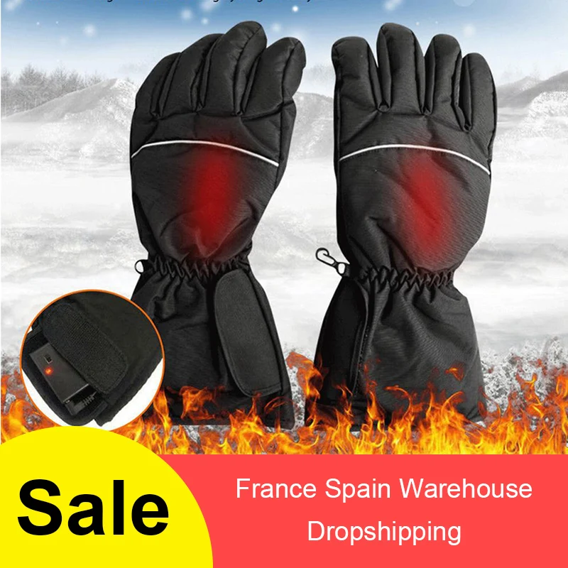 1 пара электрических нагревательных перчаток с батареями, тепловые перчатки с подогревом для мужчин и женщин, полный палец, зимний ручной лыжный с подогревом, перчатки
