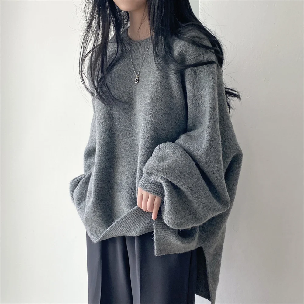 Alien Kitty Lazy Style Oversize Femme Pullover Tops Office Lady Soft Autumn 2021 OL Warm Chic Women Knitwear Sweaters Jumpers | Женская