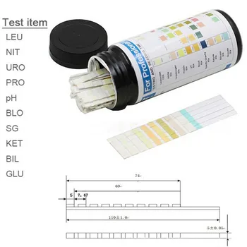 

100pcs URS-10T Urinalysis Reagent Strips Pool Spa Water Test StripsValue Alkalinity Test Strip Tester Pool Cleaner Accessories