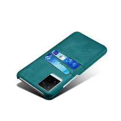 Luxury PU Leather Card Slots Case - Premium Wallet Cover for VIVO V21e 5G (Green)