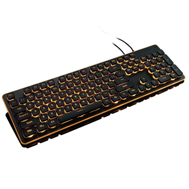 

Wired USB Computer 104 Keys Rainbow Blue Orange LED Backlit Gaming Mechanical Keyboard English Waterproof For PC Laptop Desktap