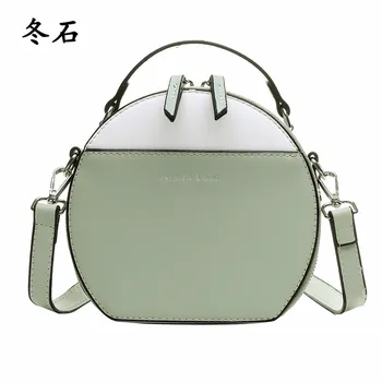 

2019 New Fashion Women Handbag Solid Color Leather Women's Crossbody Bag Ladies Purse Female Round Shoulder Bag Sac Main Femme
