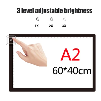 60*40cm A2 Size photographic drawing tablet led drawing light pad illuminating tracing board,ultra-thin portable tool