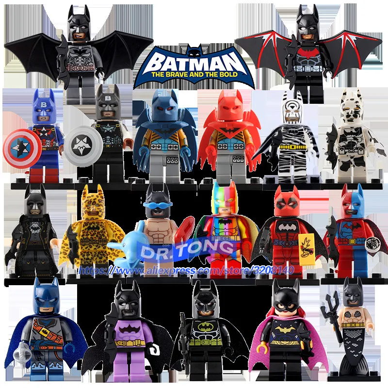 

19PCS/LOT Batman Utility Belts Movie Collection Batman Mini Dolls Batmobile Building Blocks Children Gift Toys BR189
