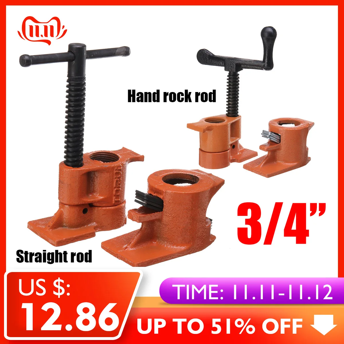 Prix 3 4 pouces robuste collier de serrage pour le travail du bois collage collier de serrage en acier en fonte collier de serrage montage charpentier outil à main