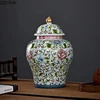 Enamel Color General Jar Ceramic Candy Jar Tea Caddy Cosmetic Containers Classical Porcelain Storage Jars Vintage Home Decor 2