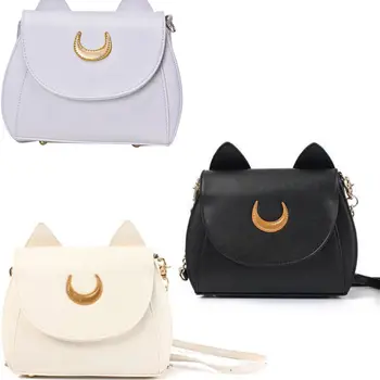 

Women PU Leather Handbag Shoulder Messenger Bag Luna Cat Solid Color Fashion Leisure Trend