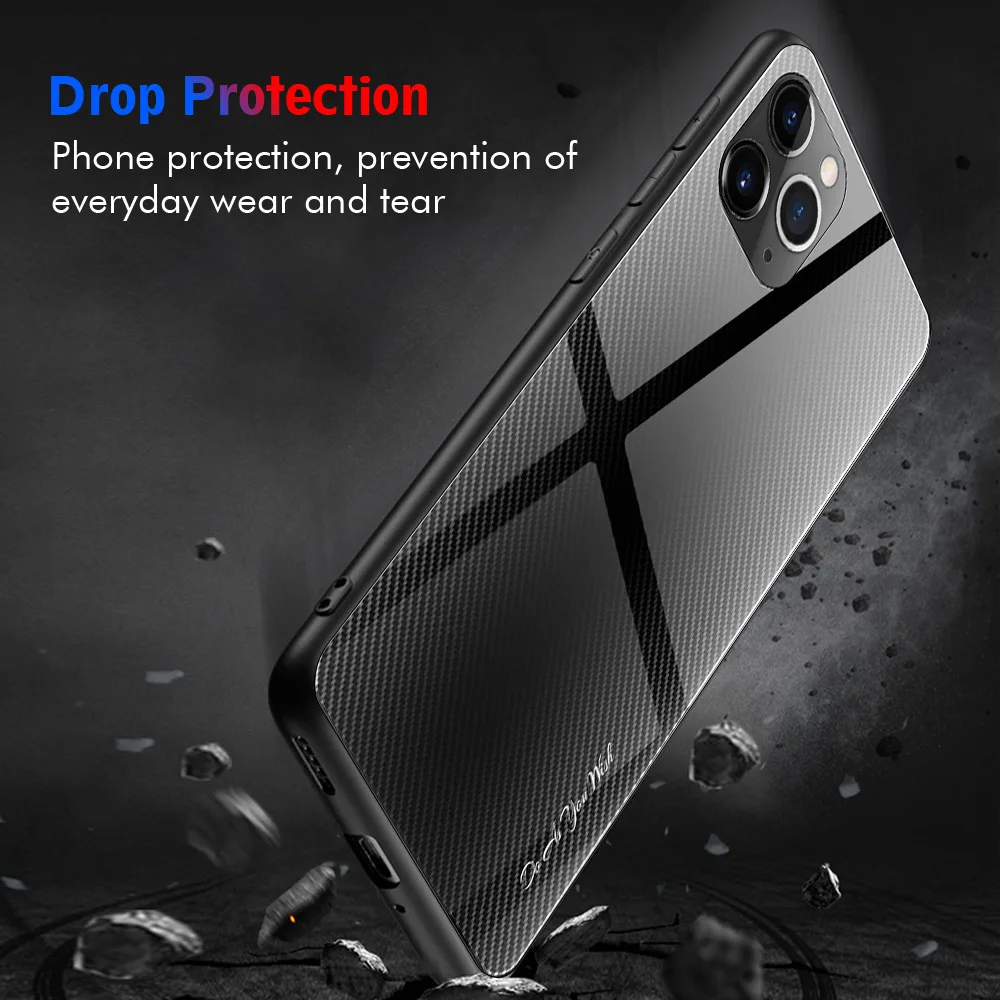 Для iPhone 11 Pro MAX X XS XR закаленное стекло бизнес крутой цветной чехол для iPhone 7 8 Plus 6 6s цветные Чехлы Coque