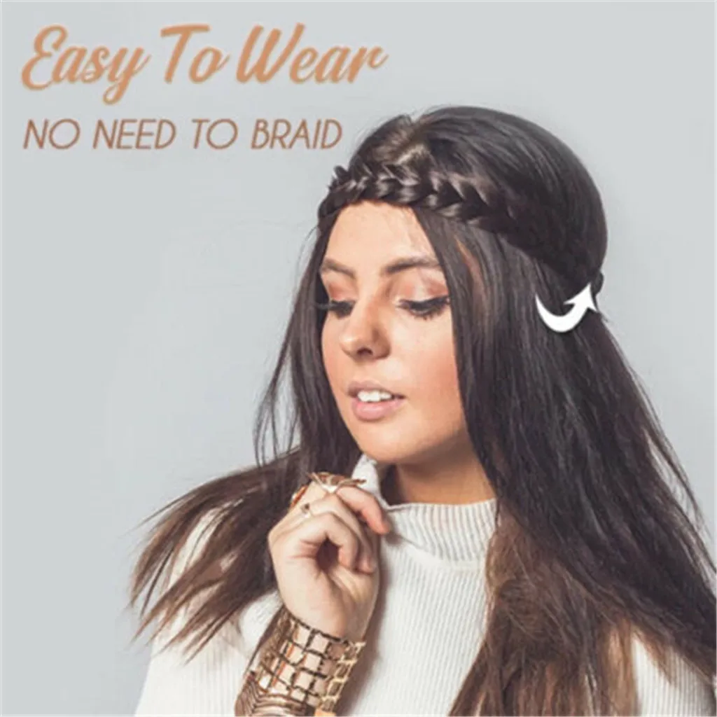 JAYCOSIN Accessory Trendy Wild Lady Synthetic Wig Braided Hair Band Design Simple Elastic Twist Headband Princess Hair 1217#2