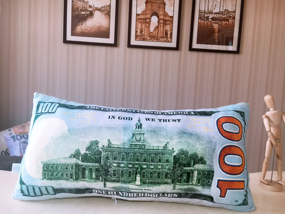 60cm Funny Plush Pillow Stuffed Cushion Simulation Pound Dollar USD EUR Money Cushion for Sofa Bed Pillow Home Decor Gift