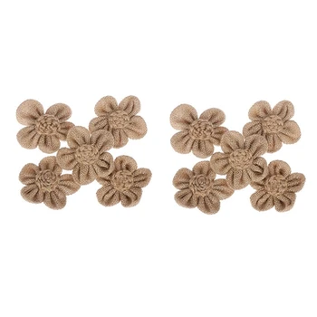 

10Pcs Hessian Roses Burlap Flower Wedding Decor DIY Gift Packing Accessories Rustic Wedding Party Decor