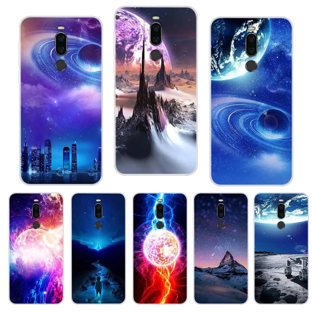 Чехол для Meizu X8 6 15 дюйма звездное небо луна мягкая задняя крышка с рисунком X 8
