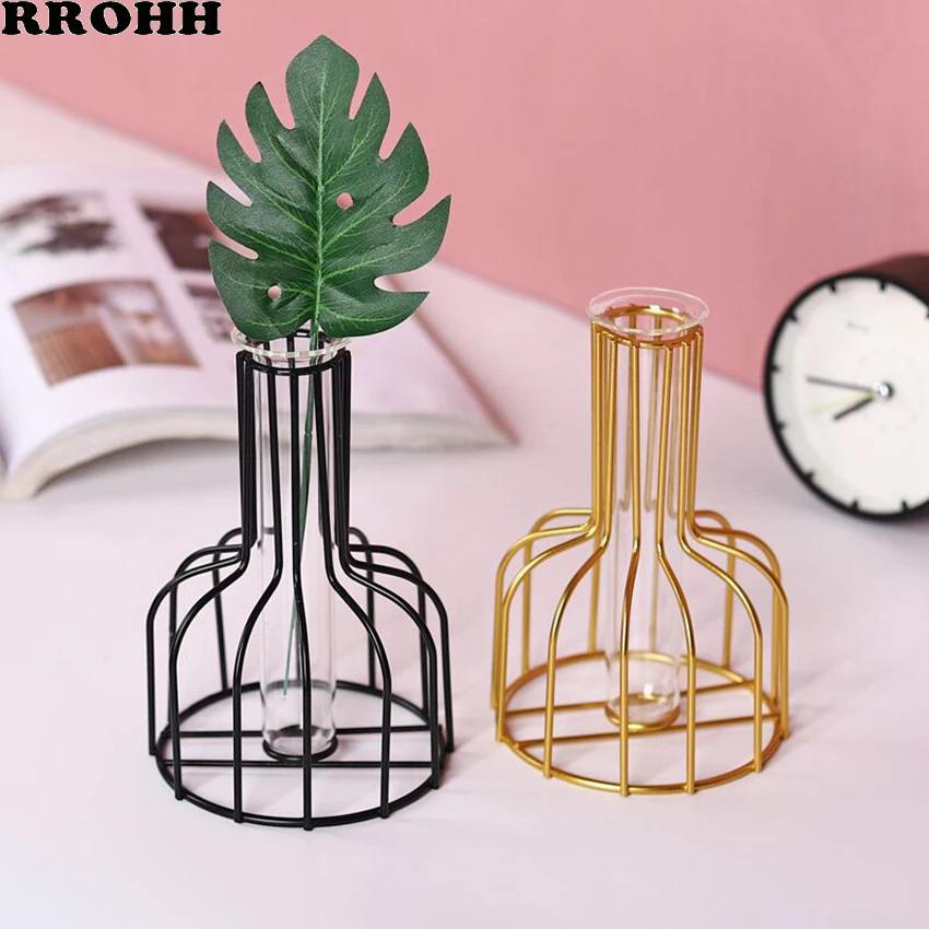 Креативный Ретро стиль железная линия ваза для цветов металлический держатель