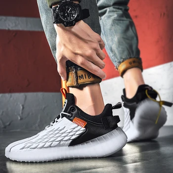 

Sneaker on sport comfortable hot Casual informales sneakers trainers men mesh Breathable black knitting spring Mens fashion de