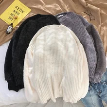 Winter Sweater Men Warm Fashion Solid Color Casual O-neck Knit Sweter Man Clothes Streetwear Loose Long-sleeved Pullover Men Winter Sweater Men Warm Fashion Solid Color Casual O-neck Knit Sweter Man Clothes Streetwear Loose Long-sleeved Pullover Men