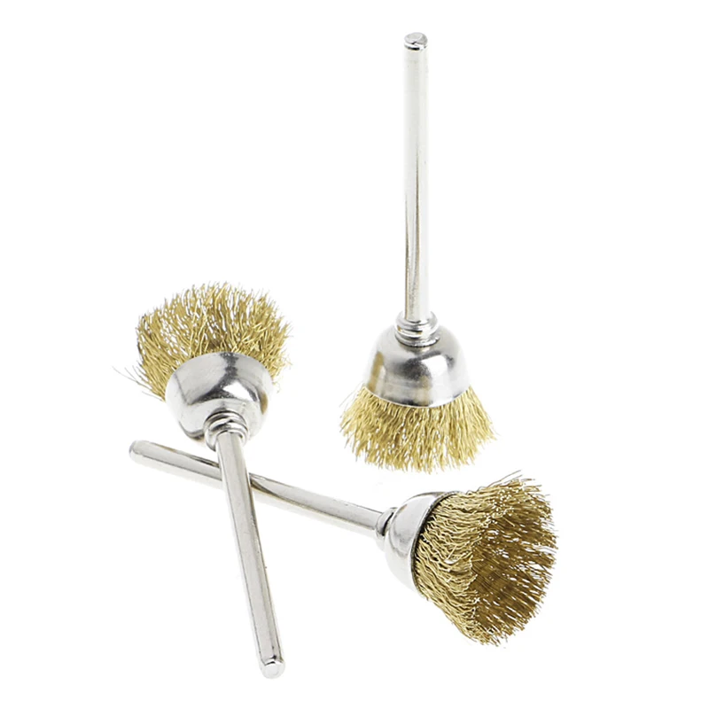 9PCS Brass clenaing Brush Wire Wheel Brushes Die Grinder Rotary Electric Engraving polishing tool set