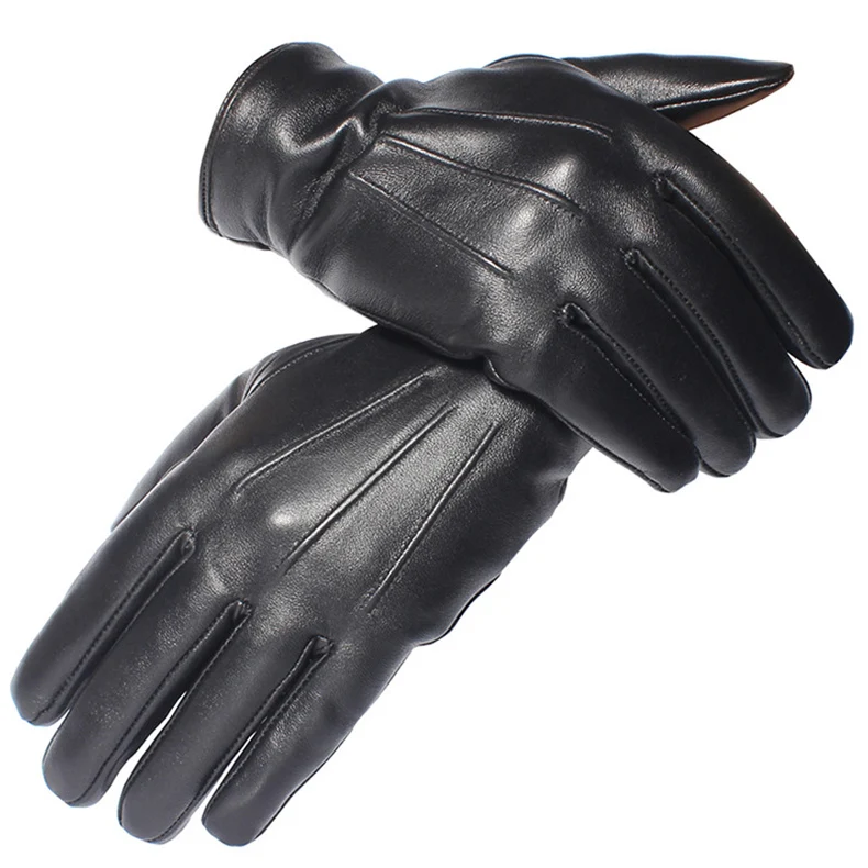 Женские зимние перчатки из натуральной кожи с сенсорным экраном из натуральной овчины черные теплые перчатки для вождения варежки Новое